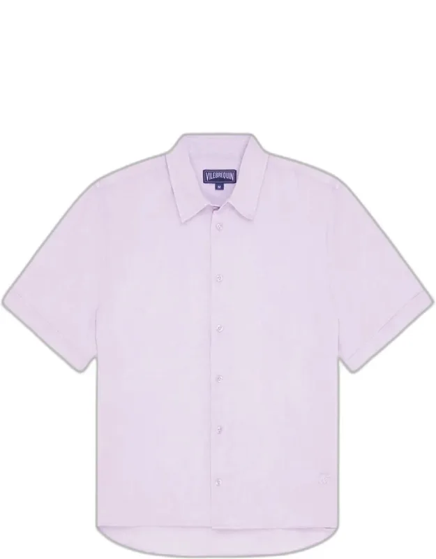 Short-sleeve Button-down Linen Shirt