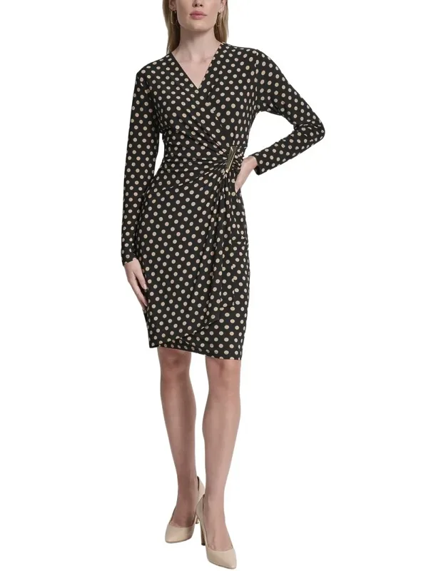Sheath Dress - Back Zipper Closure, 95% Polyester