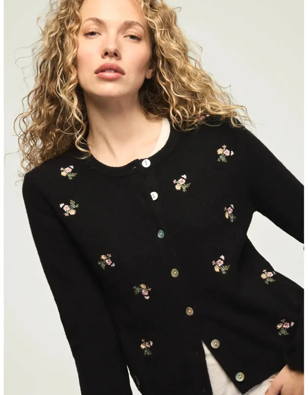 Floral Embroidered Cardigan