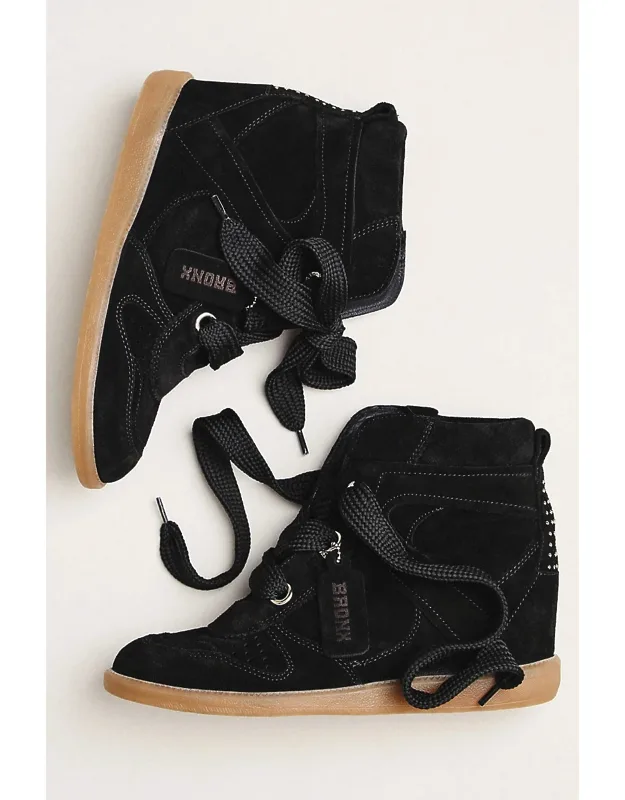 Suede Wedge Sneakers