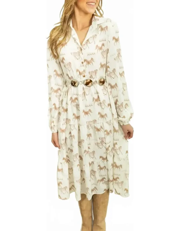 Horse Print Shirt Dress