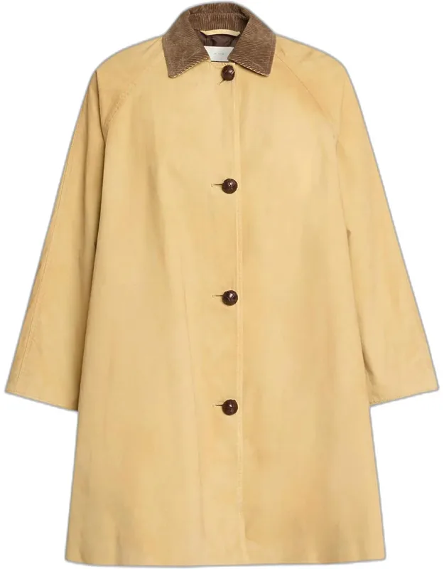 Corduroy Collar Single-breasted Car Coat