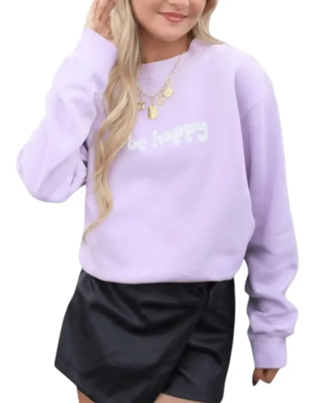 Be Happy Long Sleeve Crewneck Sweatshirt