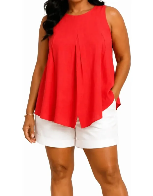 Pleated Sleeveless Top