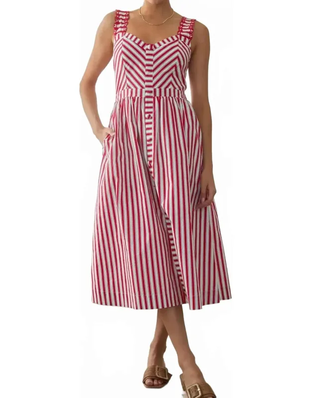 United We Stand Stripe Midi Dress