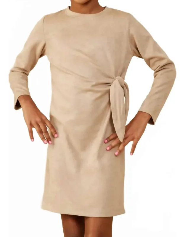 Vegan Suede Side Tie Dress