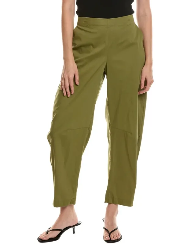 Elastic Back Barrel Leg Pants