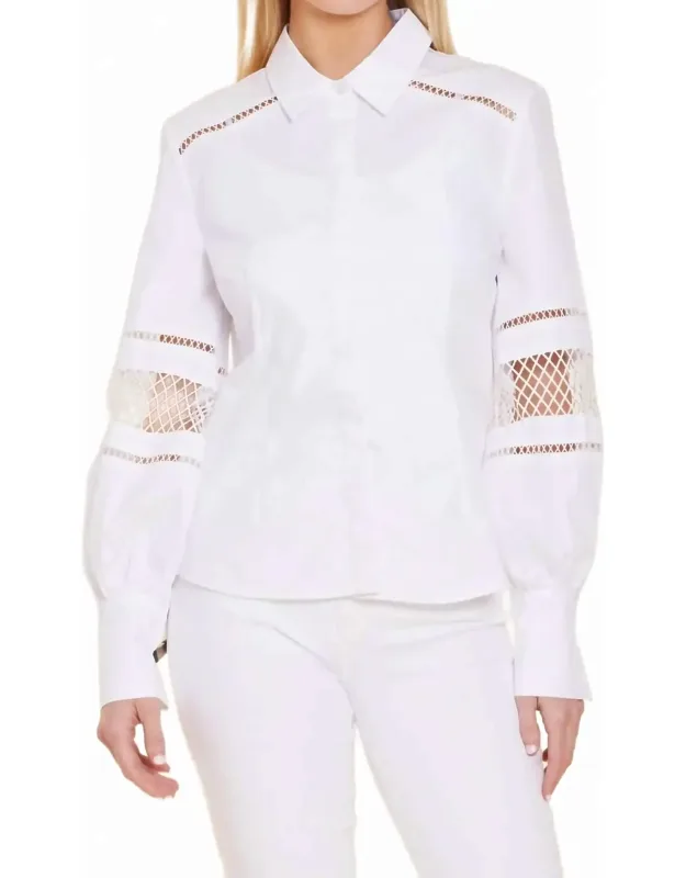 Open Weave Sleeve Detail Shirt