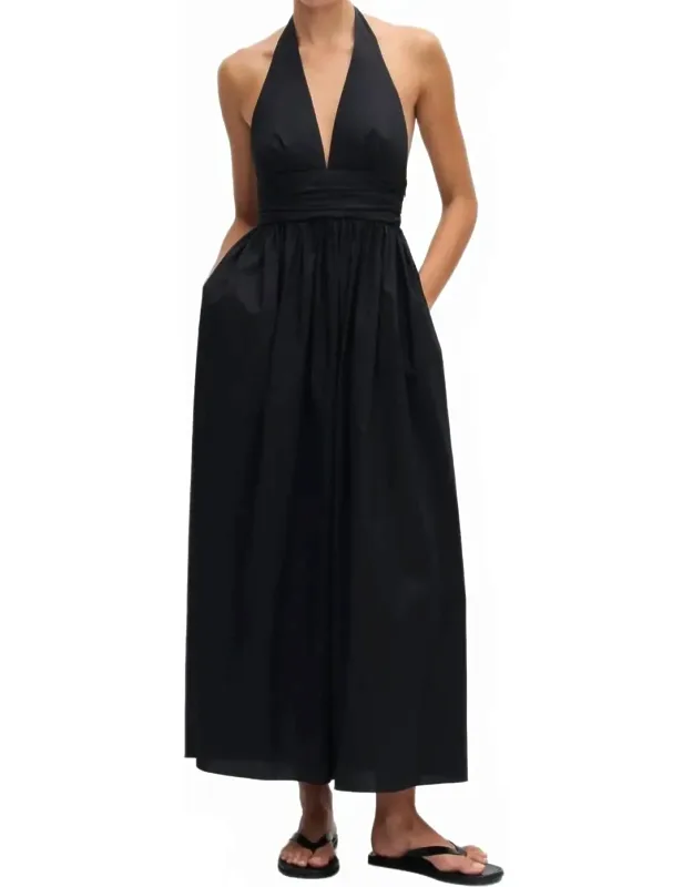 Plunge Halter Dress