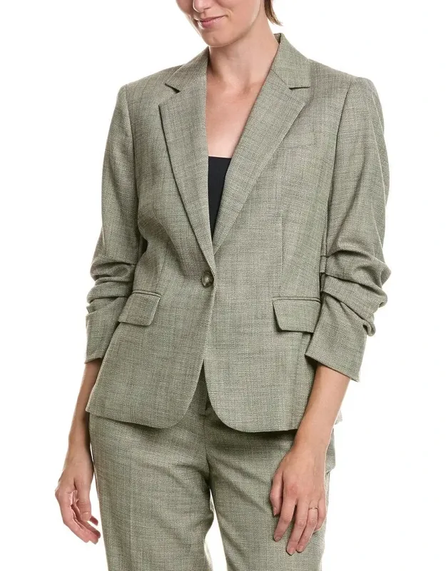 Scrunch Sleeve One Button Jacket