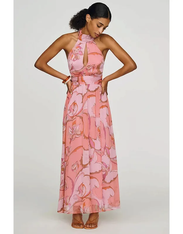 Cutout Halter Maxi Dress