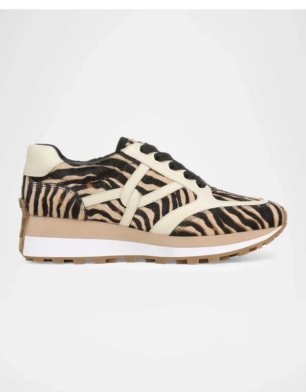Valentina Zebra Calf Hair Retro Sneakers