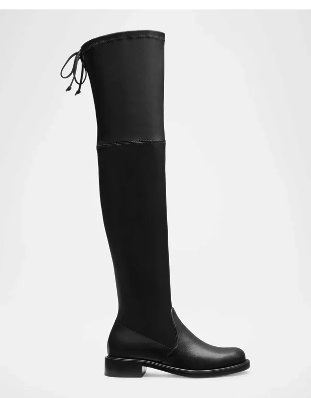 Stretch Leather Over-the-knee Boots