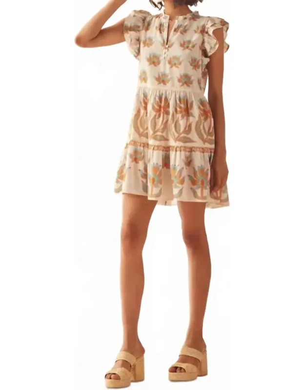 Wilora Mini Dress - V-neck With Button Closure, Side Zipper, Practical Pockets