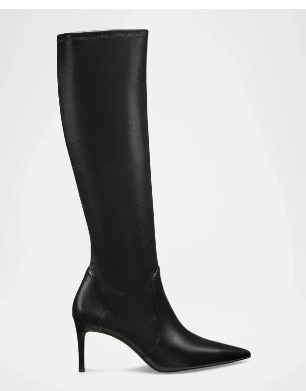 75mm Power Stretch Leather Knee-high Boots
