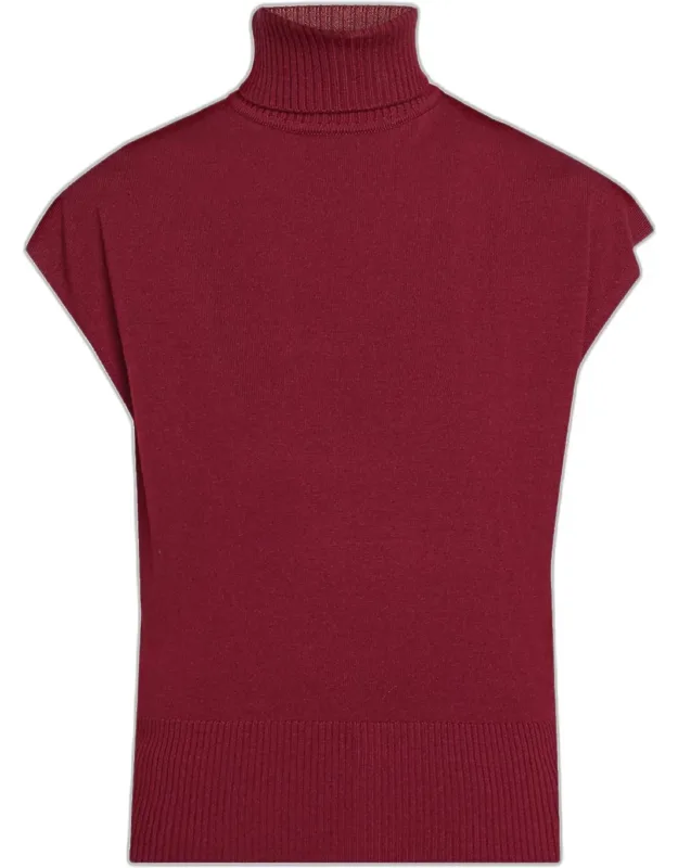 Cap-sleeve Wool Sweater