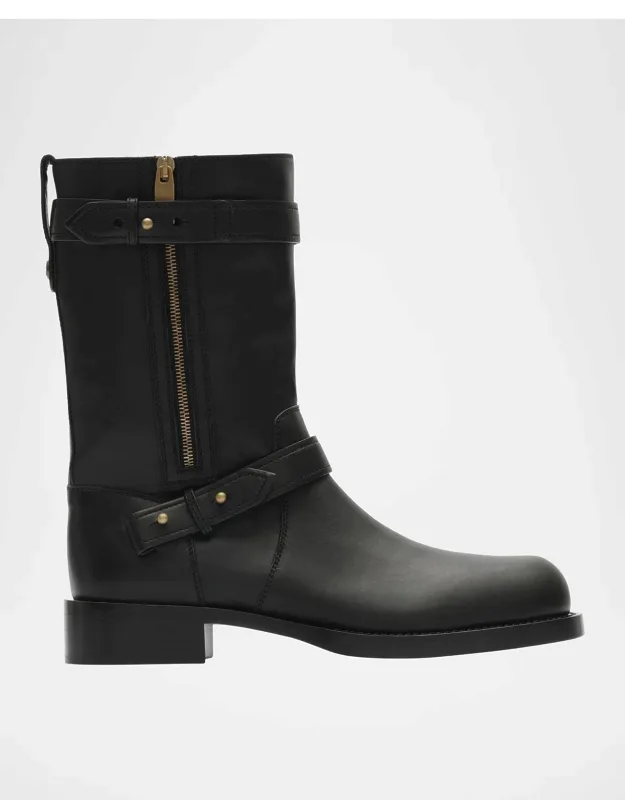 Kent Leather Biker Boots