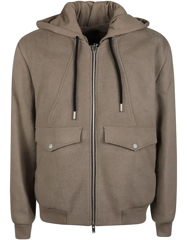 Elington Structured Hooded Wool-blend Bomber Jacket