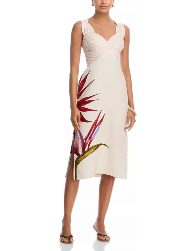 Strelitzia Linen Midi Dress