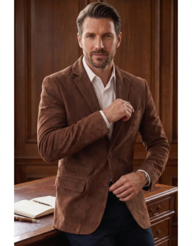 Italian Suede Blazer Jacket