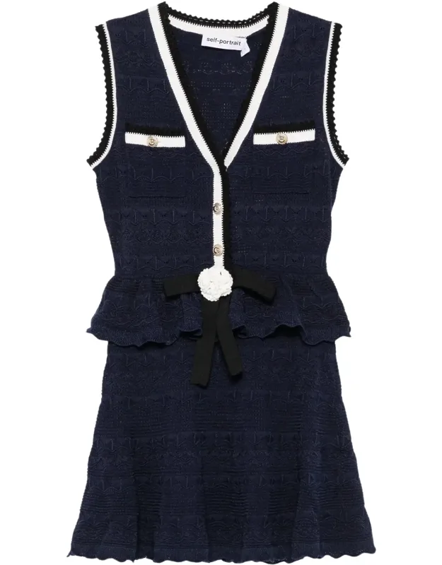 Peplum Ribbed Knit Mini Dress