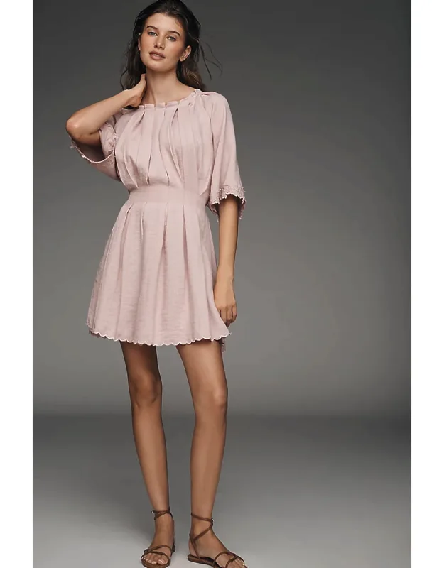 Mini Dress With Elegant Back Tie Detail And Lightweight Construction