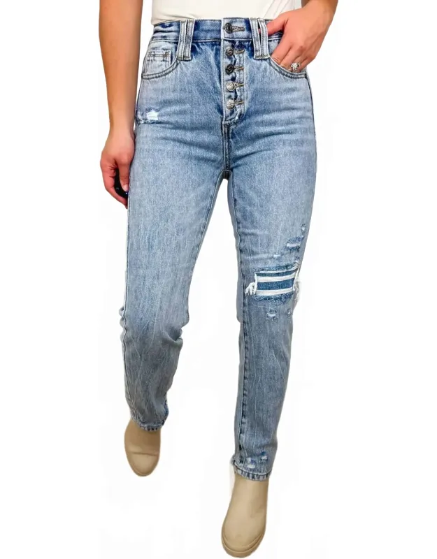 Tummy Control Slim Straight Jeans