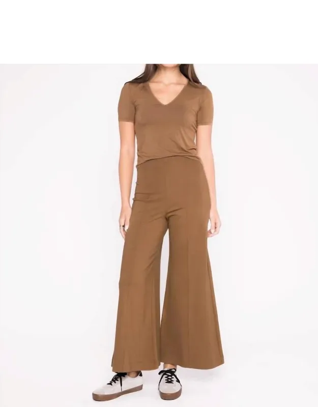 Ponte Knit Wide Leg Cropped Pants