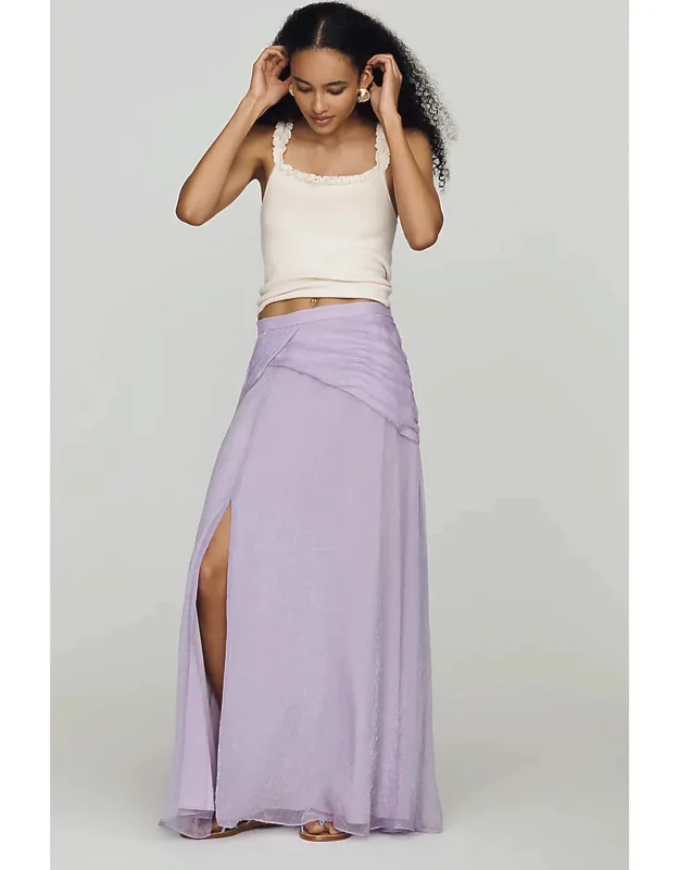 Draped Chiffon Maxi Skirt