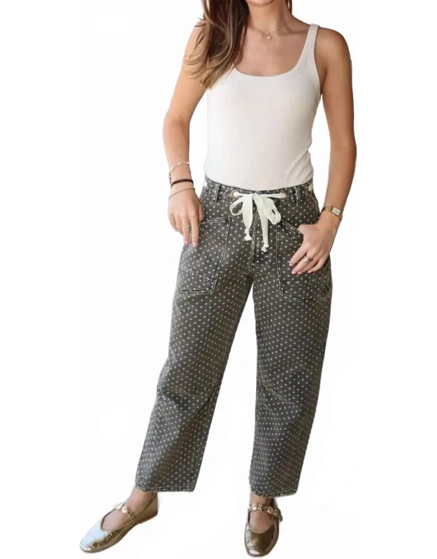 Polka Dot Barrel Pants