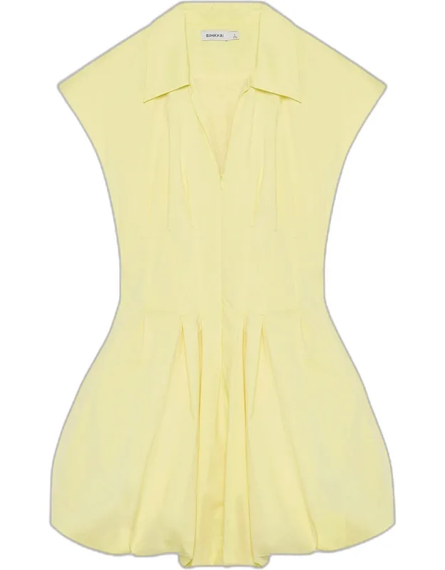 Bubble-hem Mini Shirtdress