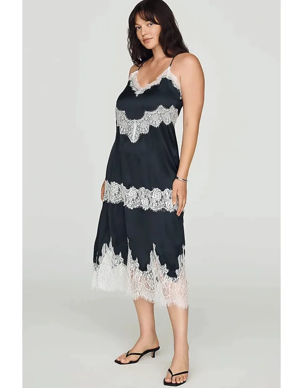 Silky Lace Midi Dress