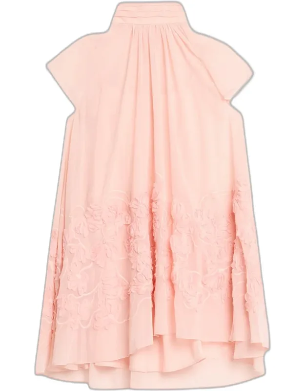 Embroidered Organza Mini Dress