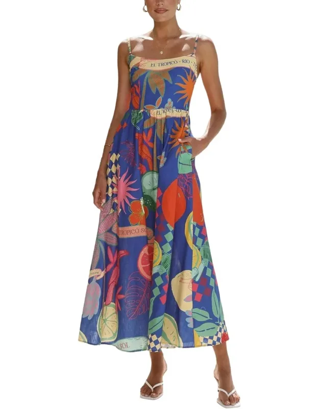 Printed Midi Dress