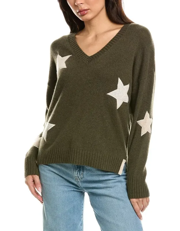 Perrie Patch Star V-neck Sweater