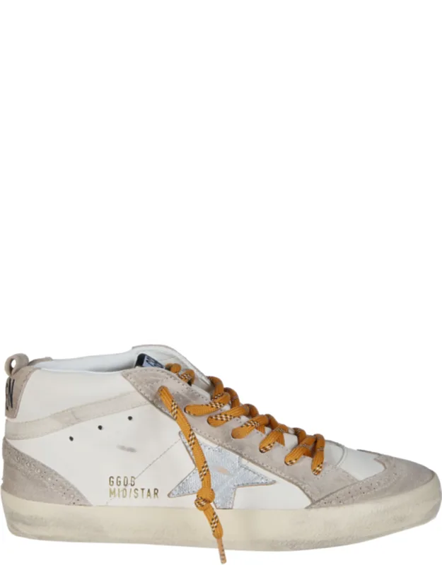 Mid Star Suede Toe Spur Leather Upper Sneakers