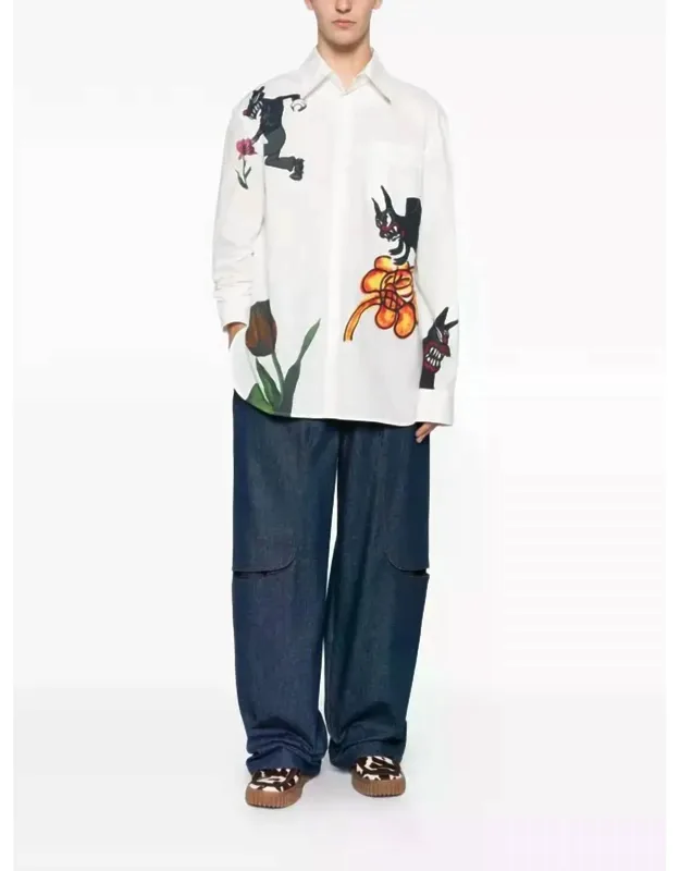 Wolfs & Tulip Poplin Printed Shirt