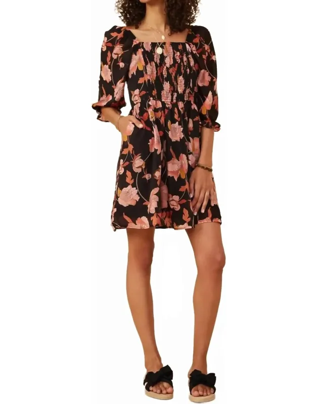 Floral Print Smocked Dress