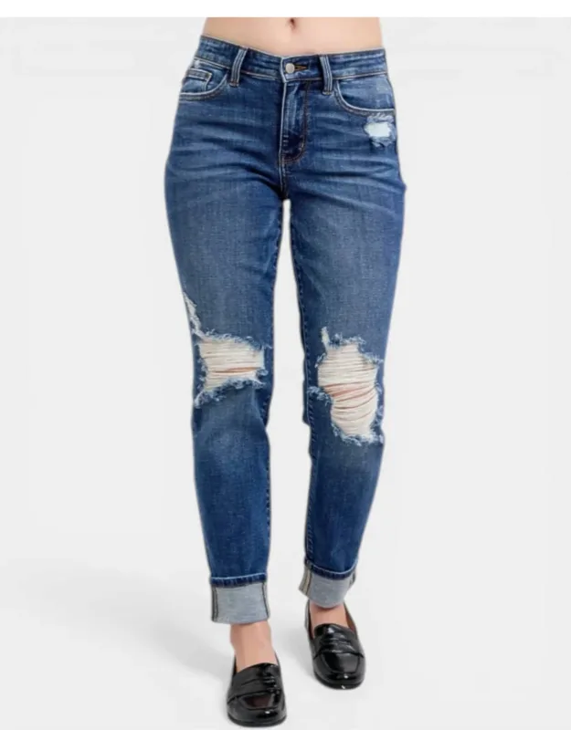 Mid Rise Boyfriend Fit Jeans