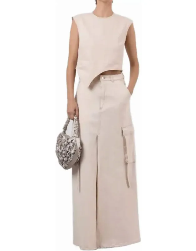 Cotton Washed Denim Cargo Skirt