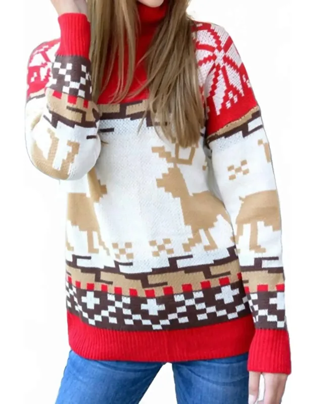 Christmas Style Turtleneck Sweater