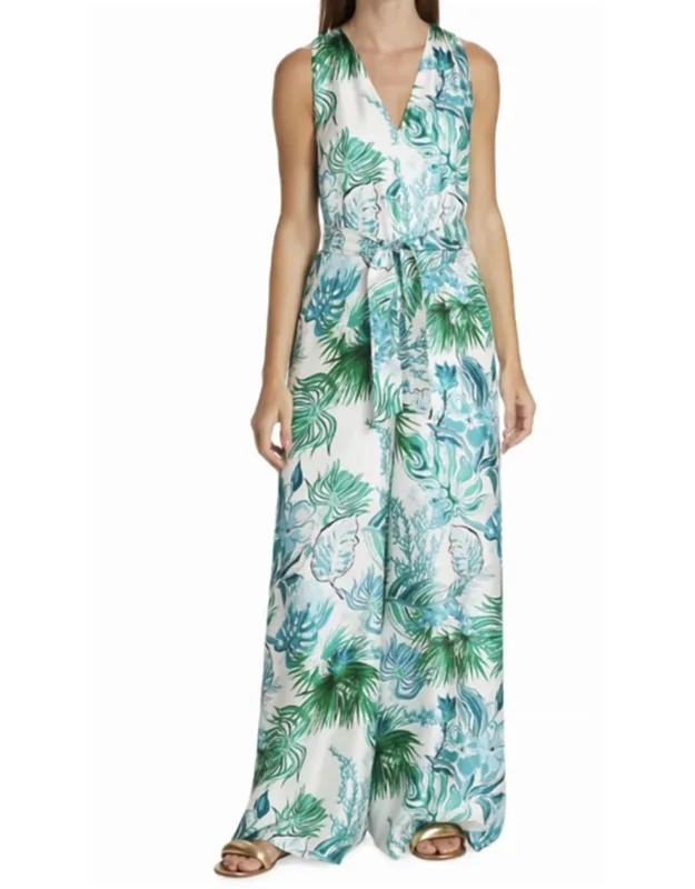 Floral Silk Jumpsuit