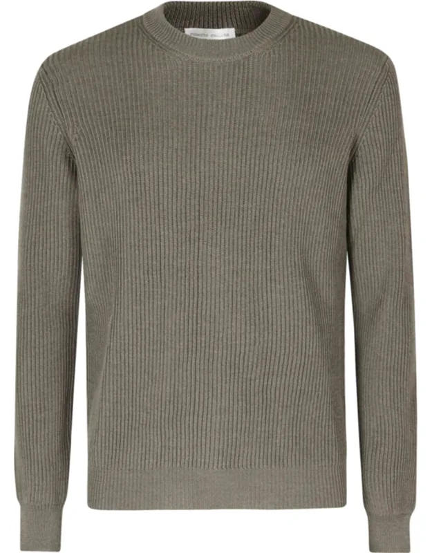 Ribbed Crew-neck Merino Wool Sweater