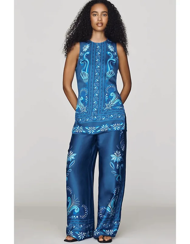 Patterned Wide-leg Pants