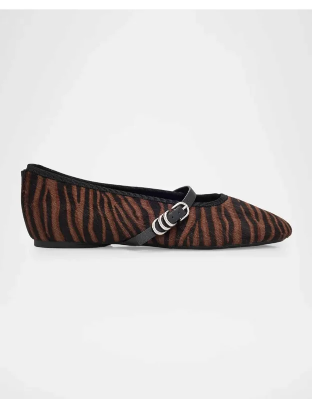 Spire Zebra Calf Hair Ballerina Flats