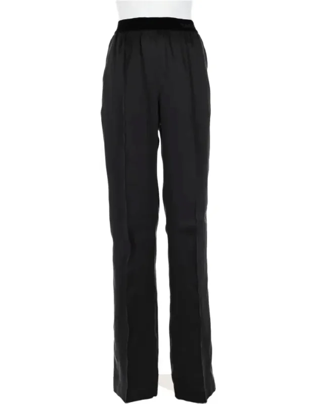 Straight-leg Silk Trousers