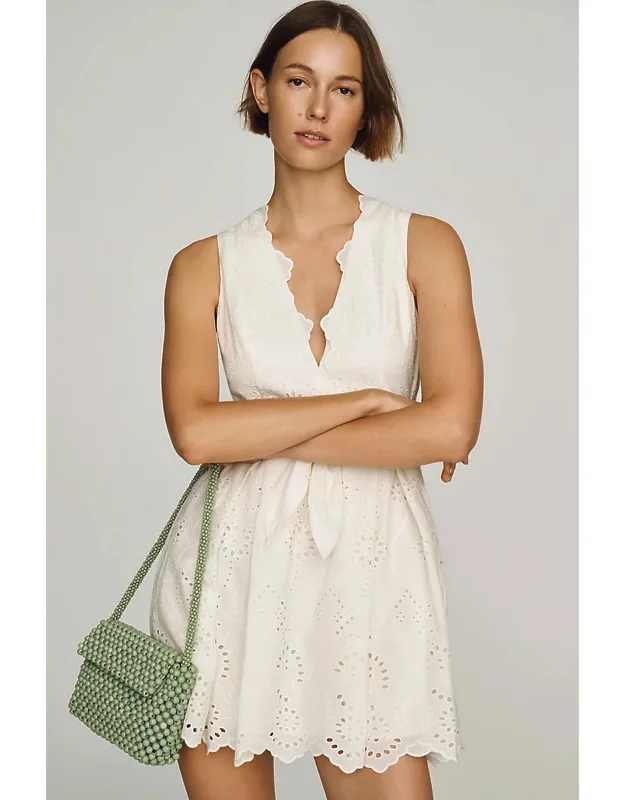 Belted Eyelet Mini Dress