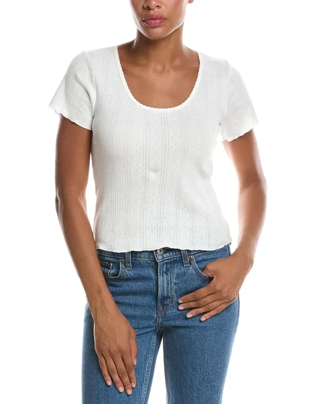 Helena Pointelle Crop T-shirt