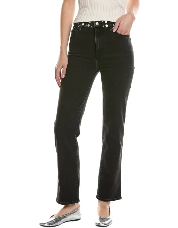 Le Sleek Straight Studded Jeans