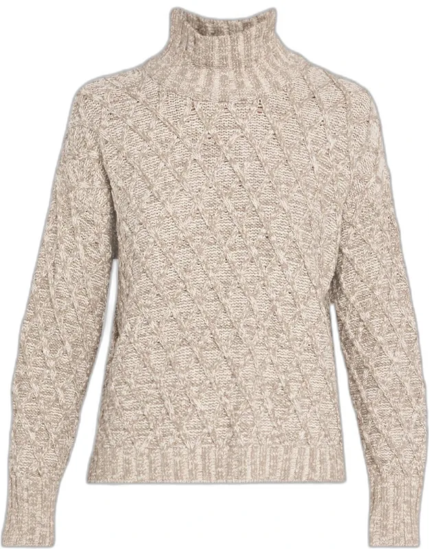 Diamond-knit Turtleneck Sweater